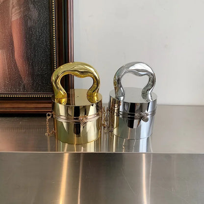 Gold Box Shiny Clutch Evening Party Handbag