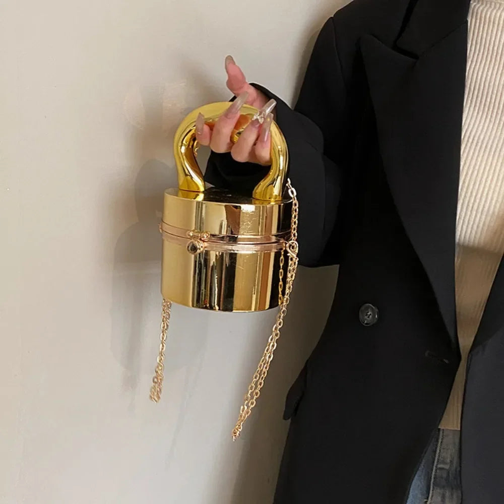 Gold Box Shiny Clutch Evening Party Handbag