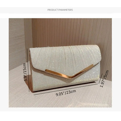 Gold Silver Elegant Banquet Clutch Shoulder Bag Purse