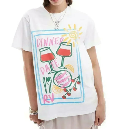 Gothic Harajuku Fluorescent Green Cherry T-shirt