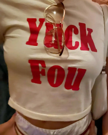 Gothic Hip-Hop Letter Print Crop Top T-shirt