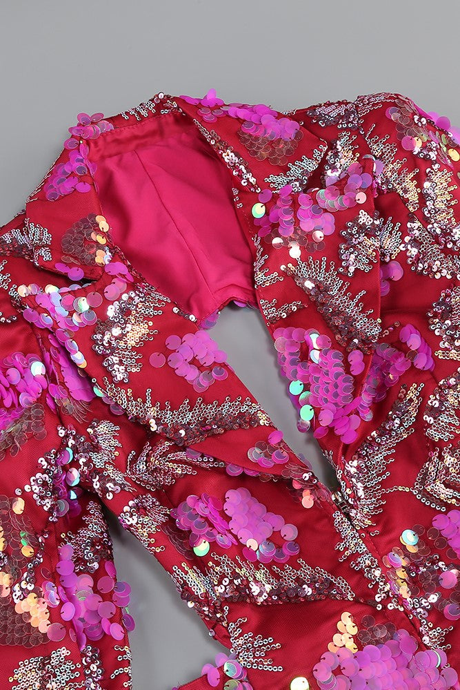 Gracelyn Sequin Blazer Dress