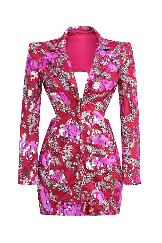 Gracelyn Sequin Blazer Dress