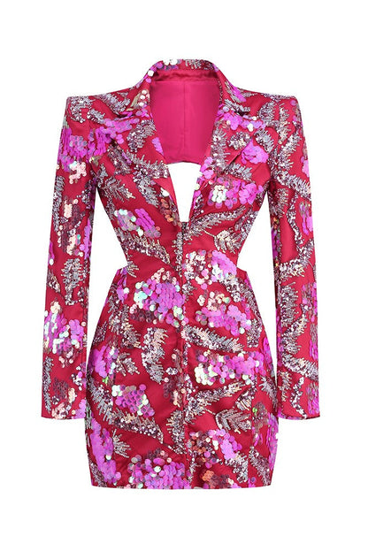 Gracelyn Sequin Blazer Dress