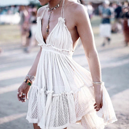 Gypsy Strap Backless Boho Dress