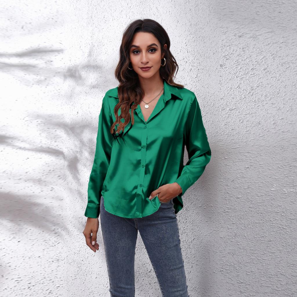 | Women’s Loose Fit Satin Blouses
