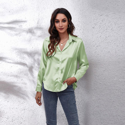 | Women’s Loose Fit Satin Blouses