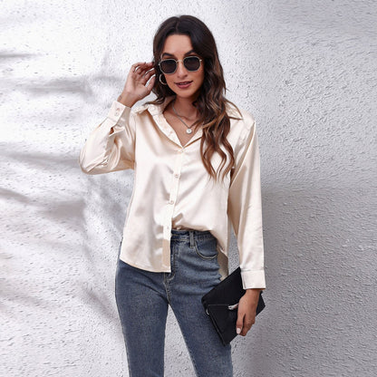 | Women’s Loose Fit Satin Blouses
