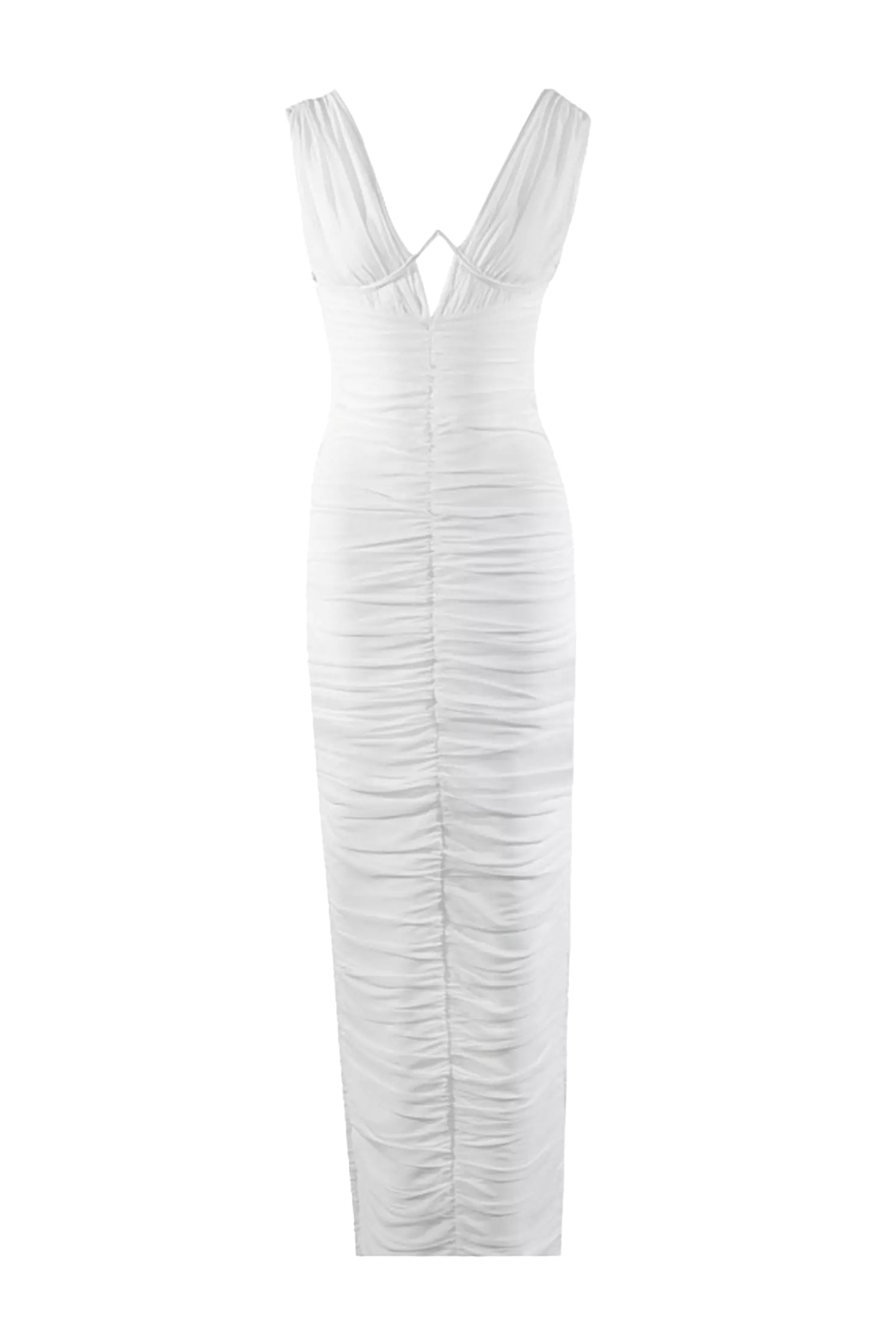 Hana White V-neck Bandage Dress
