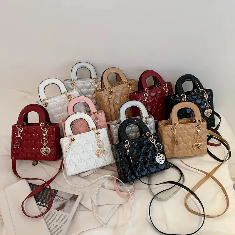 Luxury Quilted Square Handle Crossbody Handbag