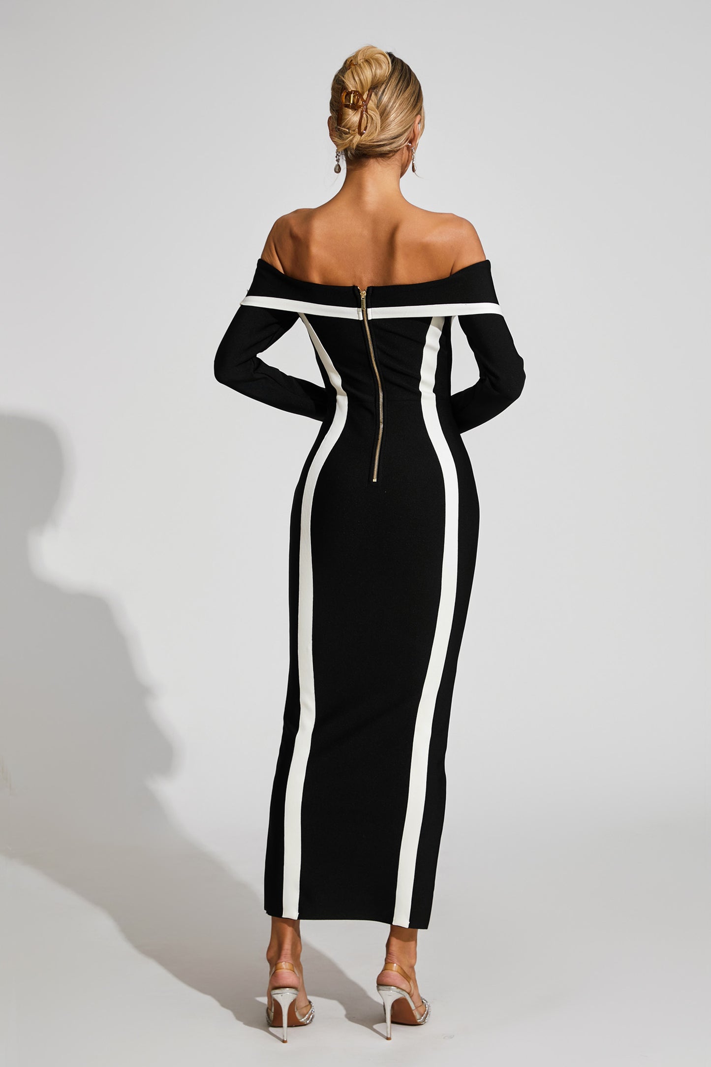 Harrod Black Off Shoulder Bandage Dress