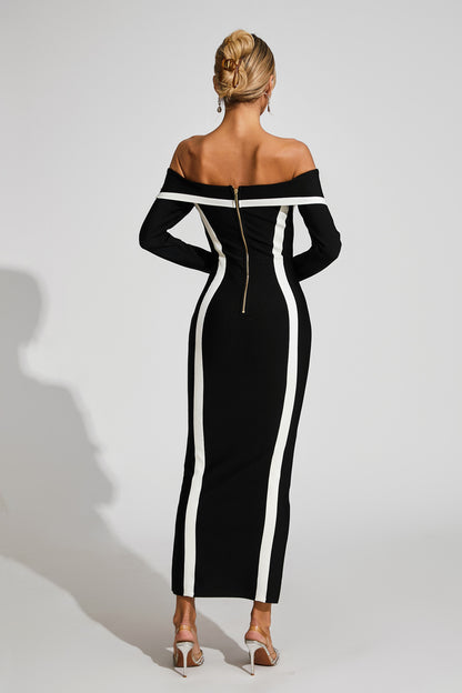 Harrod Black Off Shoulder Bandage Dress