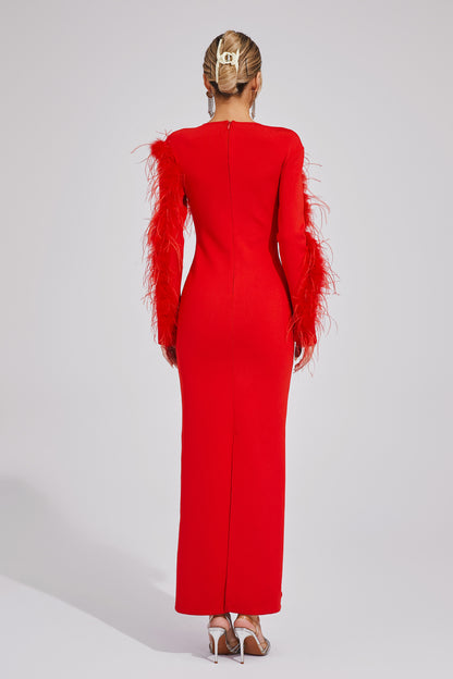 Hawthorne Red Slit Bandage Dress