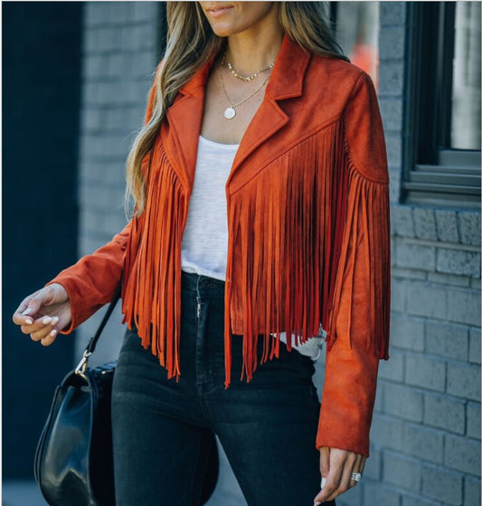 | Women’s Fringed Suede Jacket