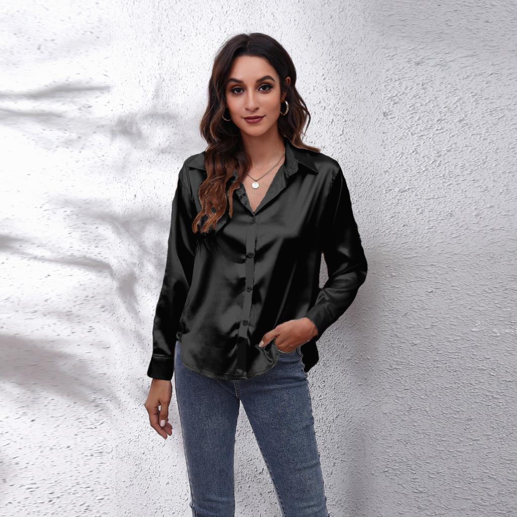 | Women’s Loose Fit Satin Blouses