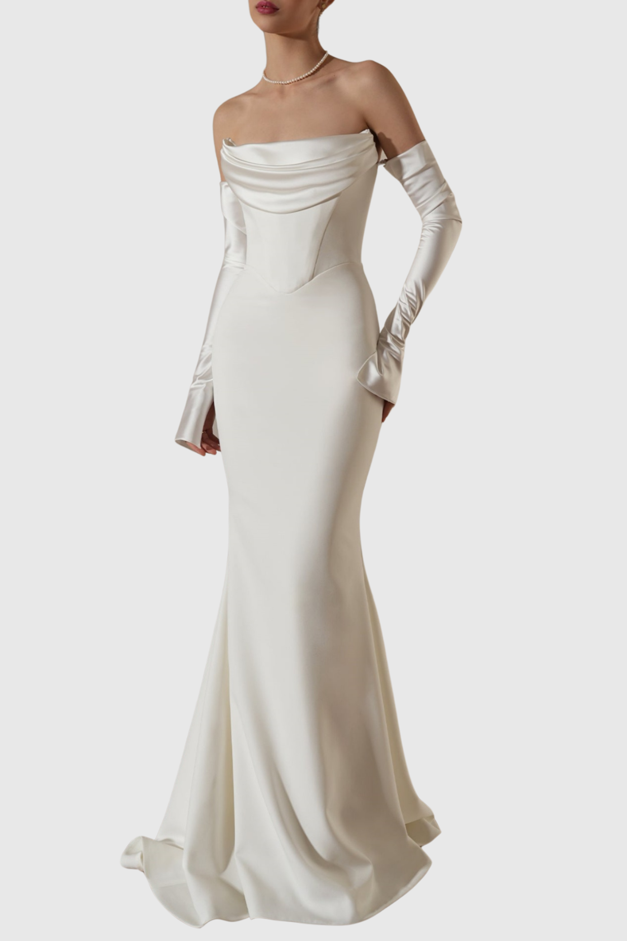 Heega Off Shoulder Corset Maxi Dress - White