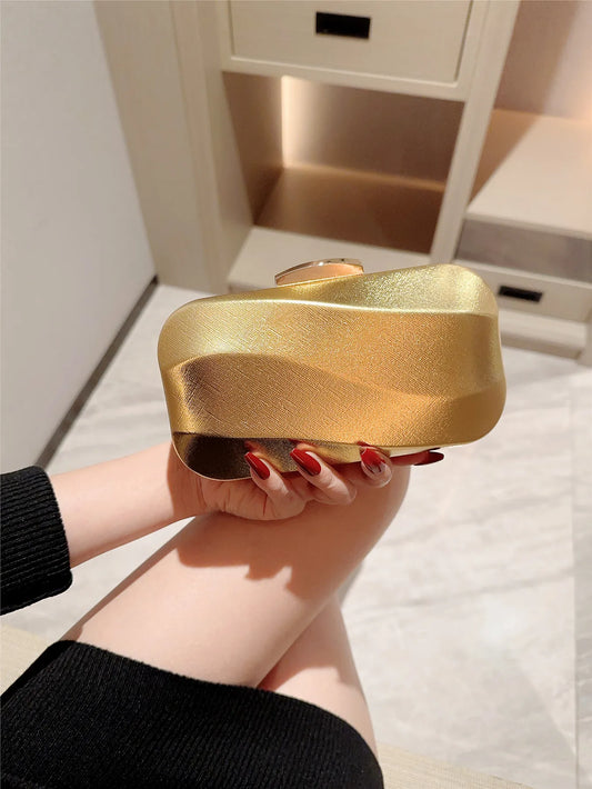 Textured Square Box Evening Wedding Clutch Bag