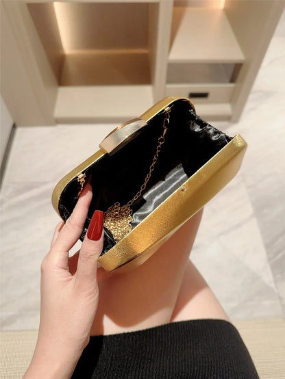 Textured Square Box Evening Wedding Clutch Bag
