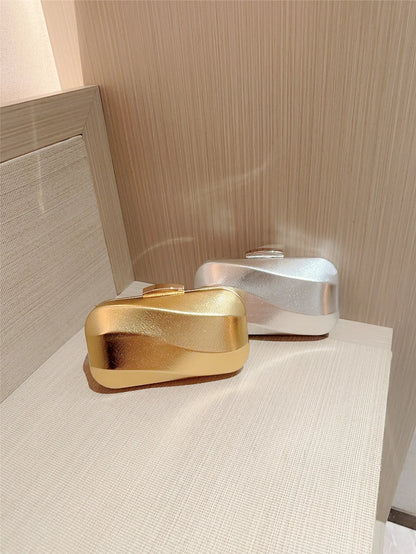 Textured Square Box Evening Wedding Clutch Bag