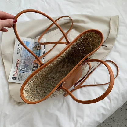 High Quality Straw Summer Tote Beach Handbag
