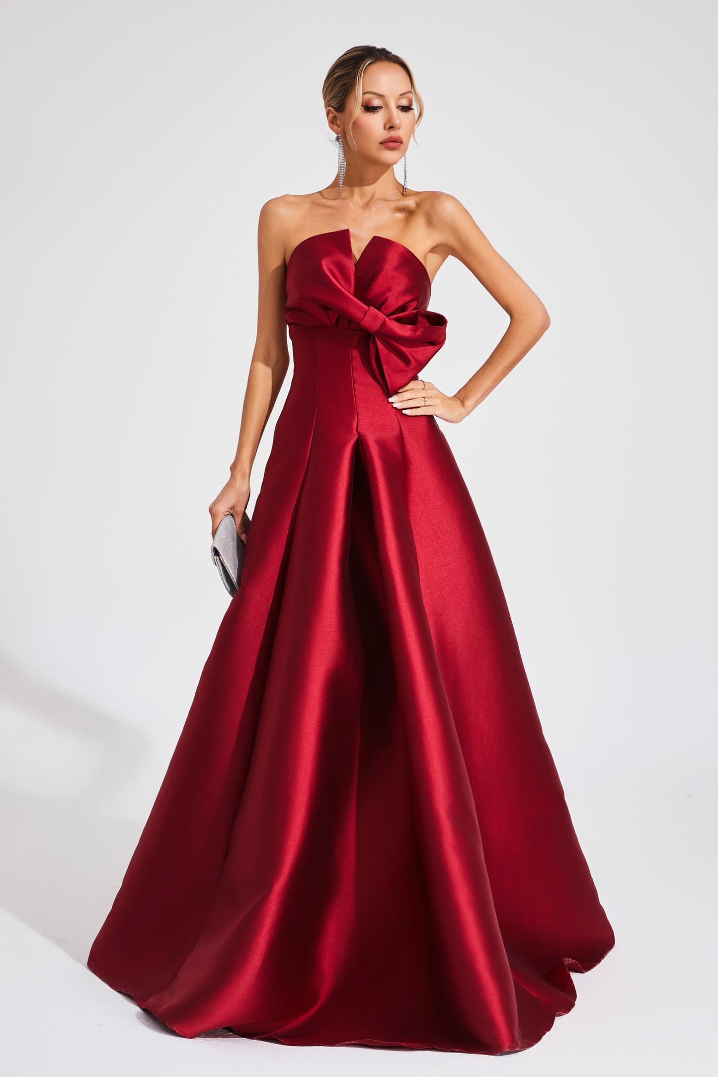 Hornby Red Bow Off Shoulder Dress