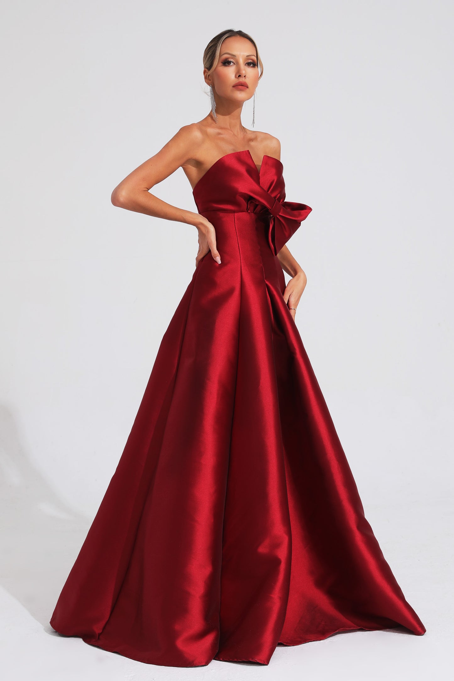 Hornby Red Bow Off Shoulder Dress