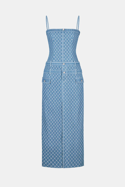 Hullar Denim String Midi Dress