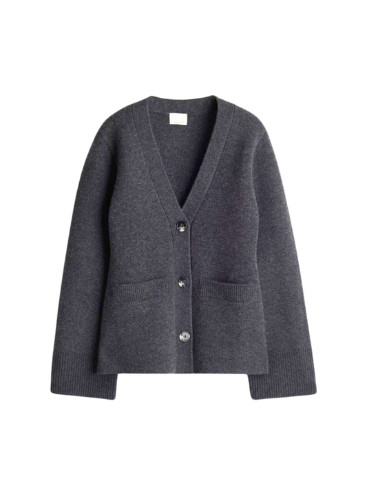 All-match V-neck Long-sleeved Knitted Cardigan