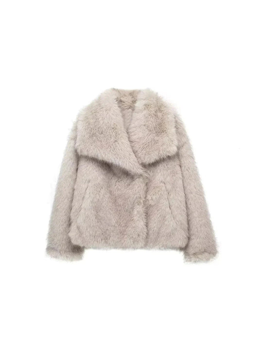 Glamorous Creamy Faux Fur Coat