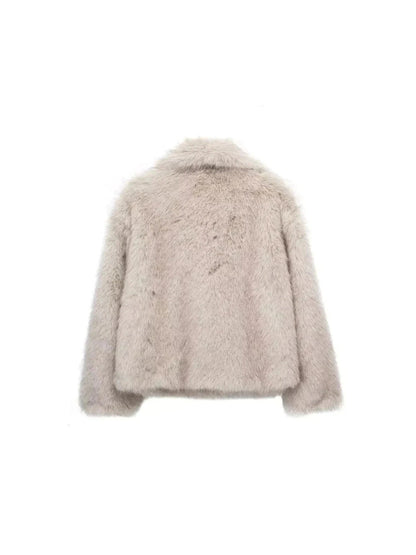 Glamorous Creamy Faux Fur Coat