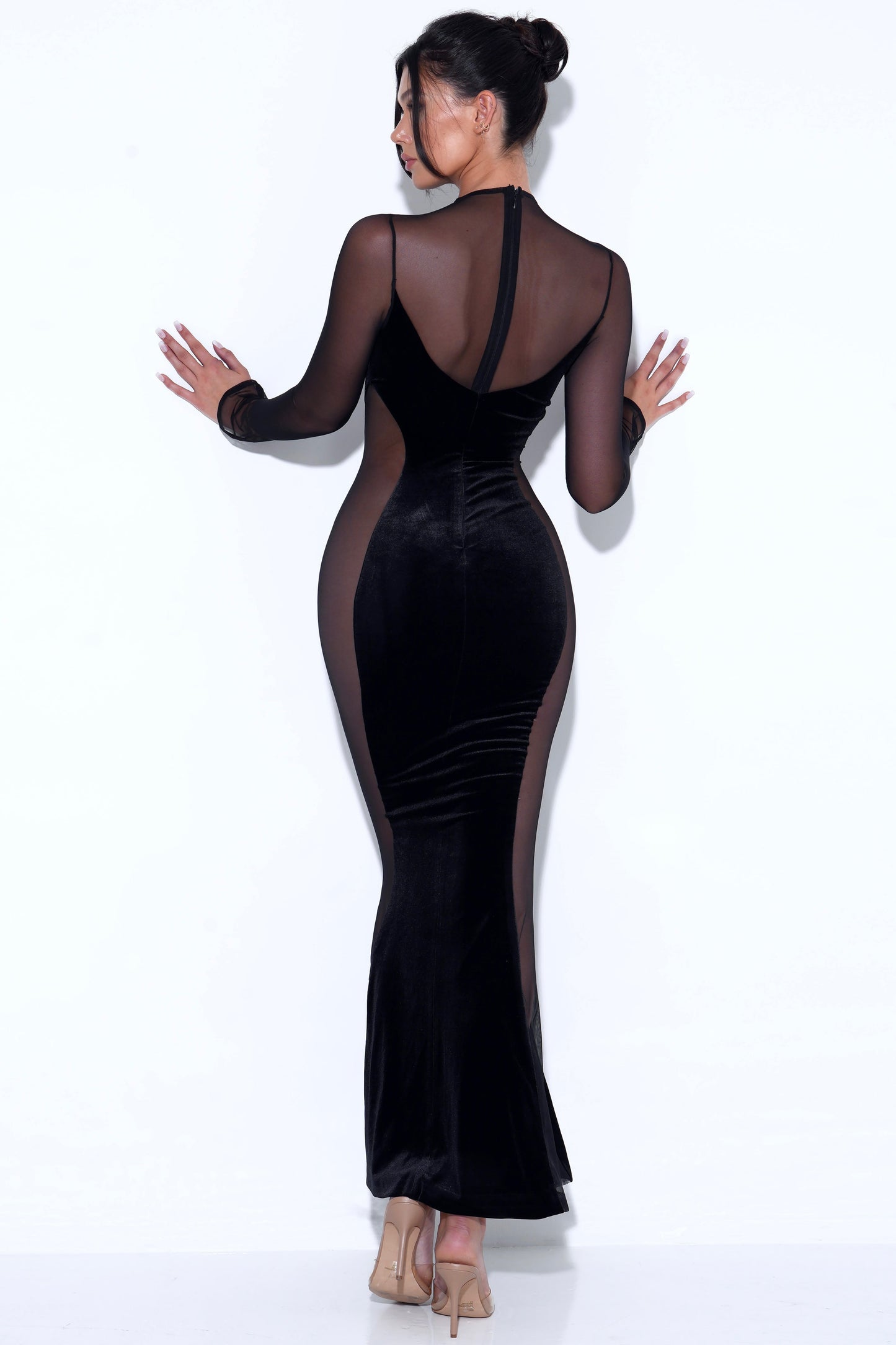 Zona See-through Velvet Maxi Dress