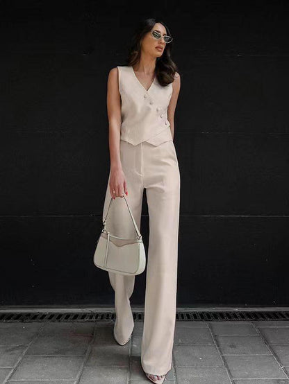 Waist Coat Vest Cross & Leg Pants Coord Set