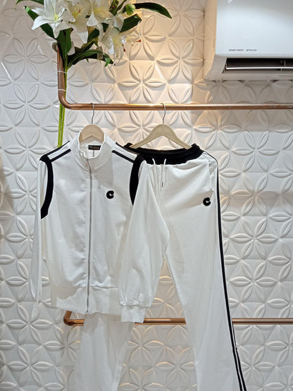 C Print Jacket & Pants Coord Set