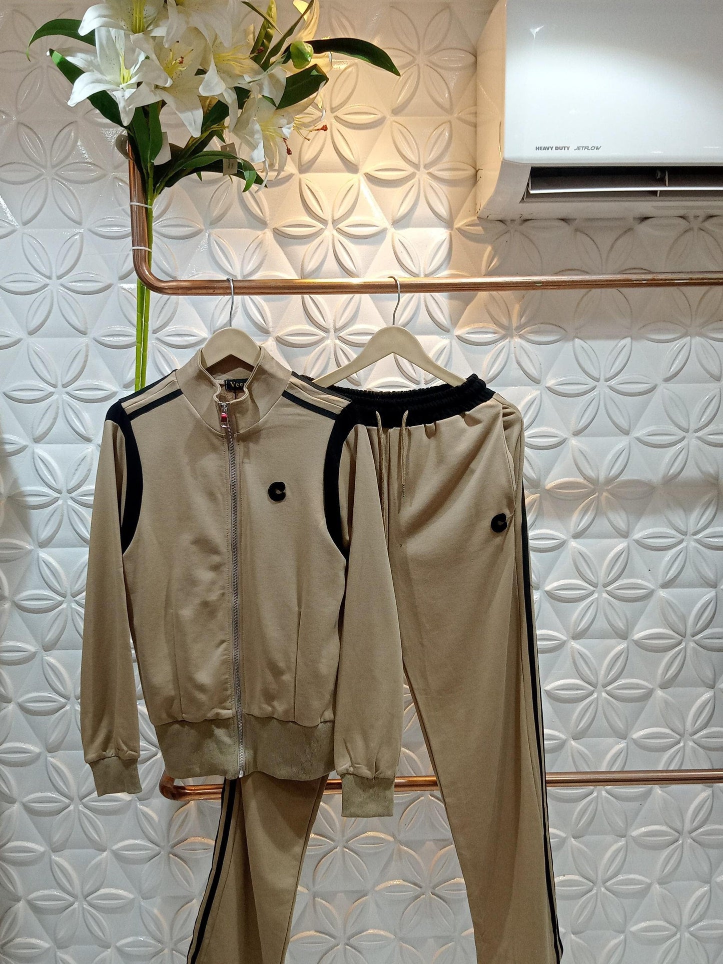 C Print Jacket & Pants Coord Set