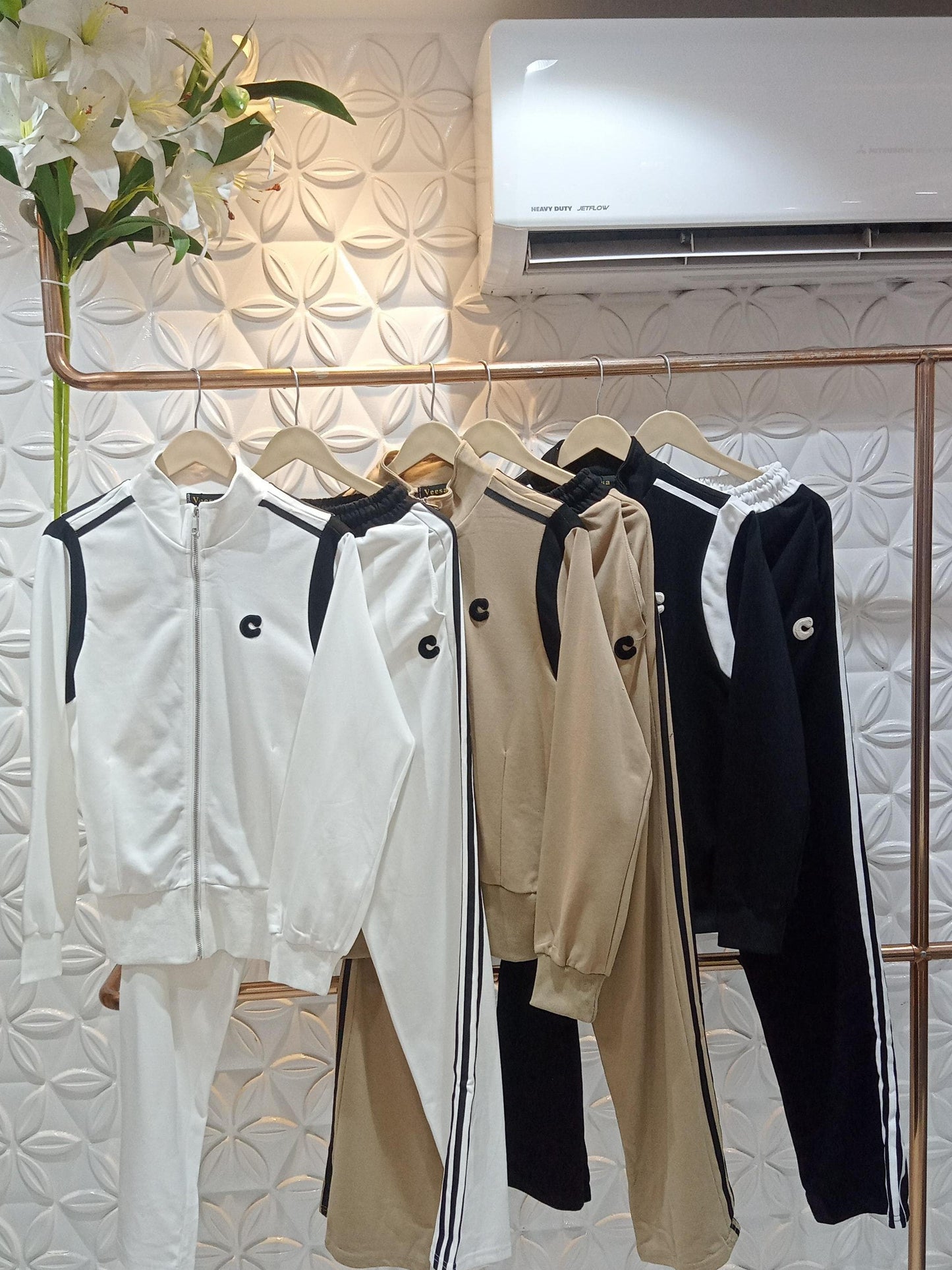 C Print Jacket & Pants Coord Set