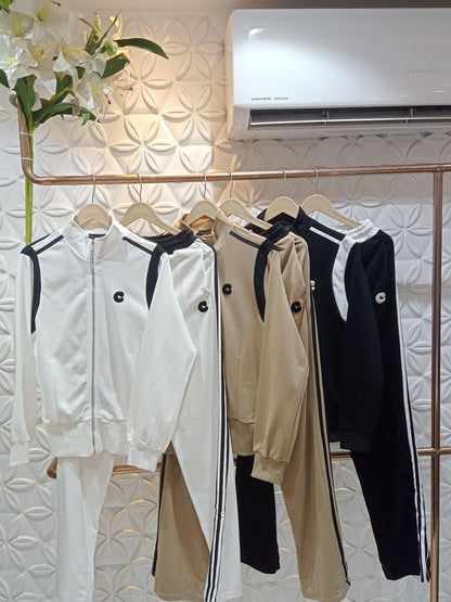 C Print Jacket & Pants Coord Set