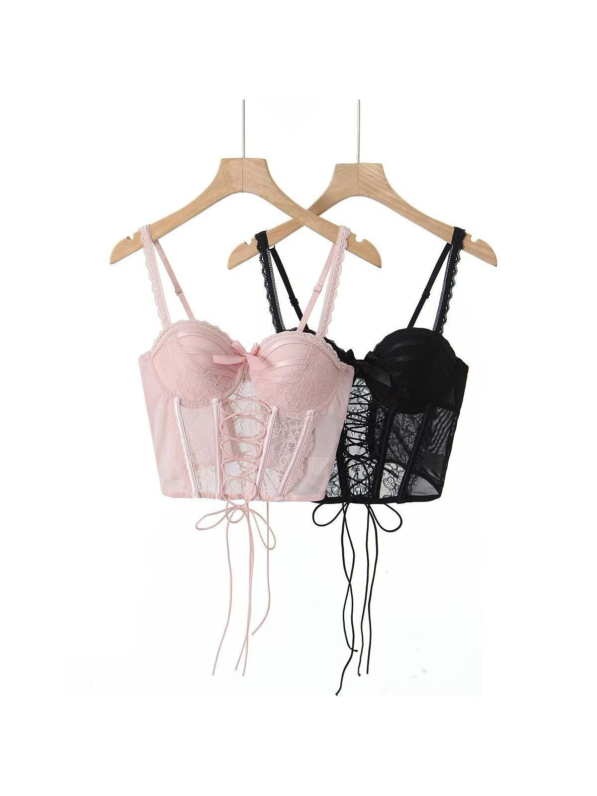 Lace Camisole Tie up Corset Tank Top