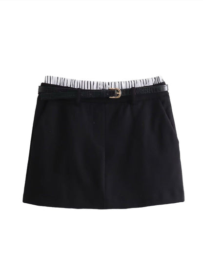 Black Skorts with Belt