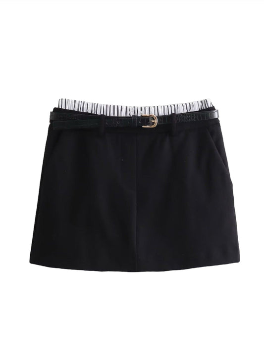 Black Skorts with Belt