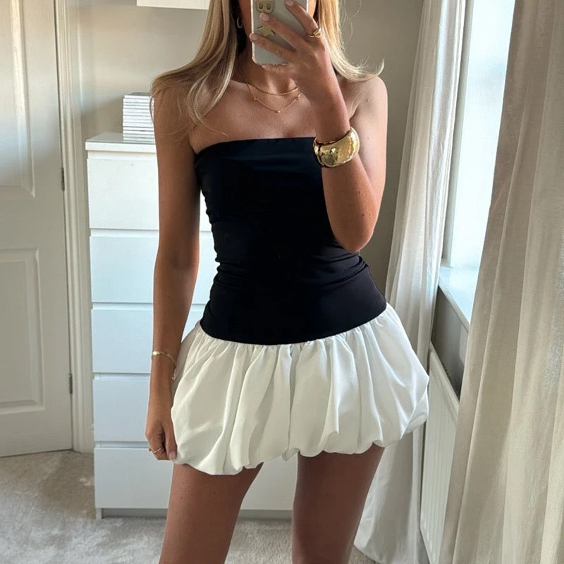 Puff it up! Strapless dress