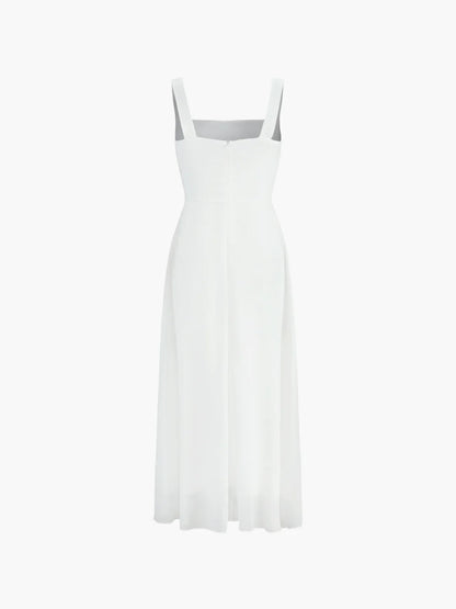 Solid Elegant Style Cami Long Dress