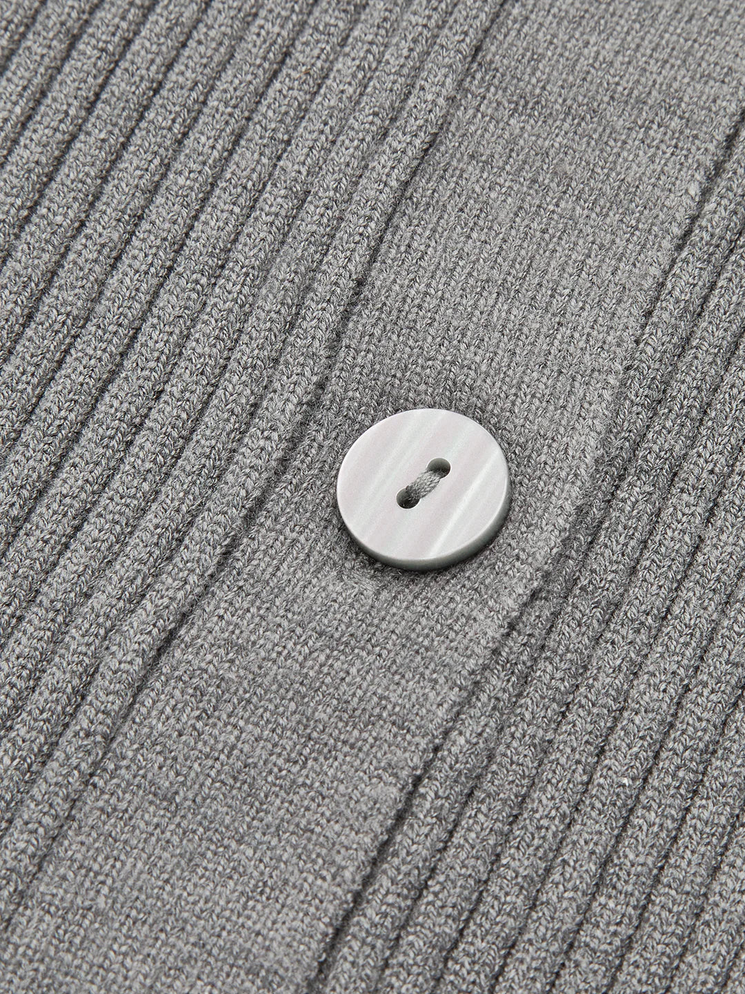 Oldmoney Style Ribbed Lapel Slim Cardigan