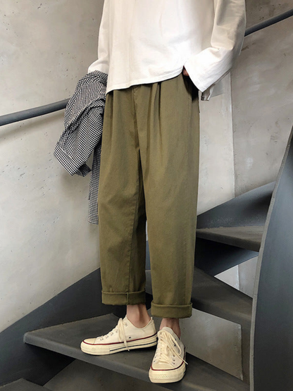 High Waist Drape Casual Pants