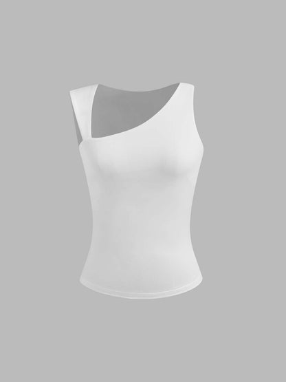 Casual & Chic Asymmetrical Neck Tank Top