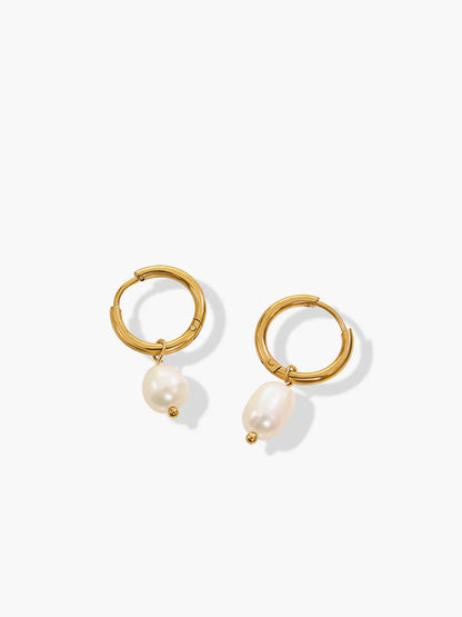 Always Chic Hoop-Ring Pearl Drop Earrings