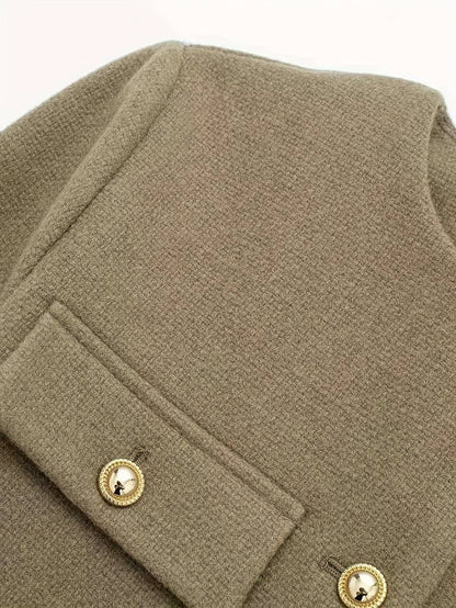 Classic Style Olive Green Cardigan