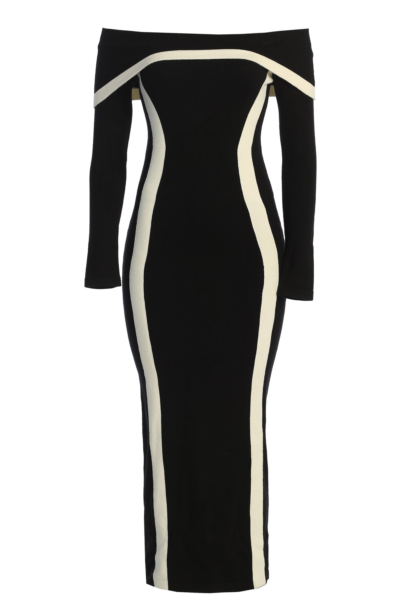 Helen Off Shoulder Contrast Maxi Dress