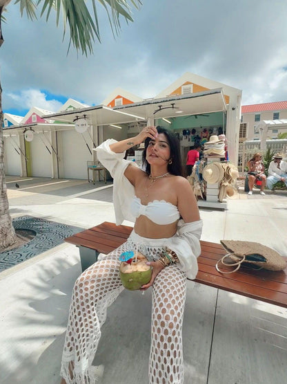 Bralette Top & Crochet Pant Coord Set