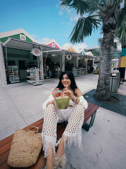 Bralette Top & Crochet Pant Coord Set