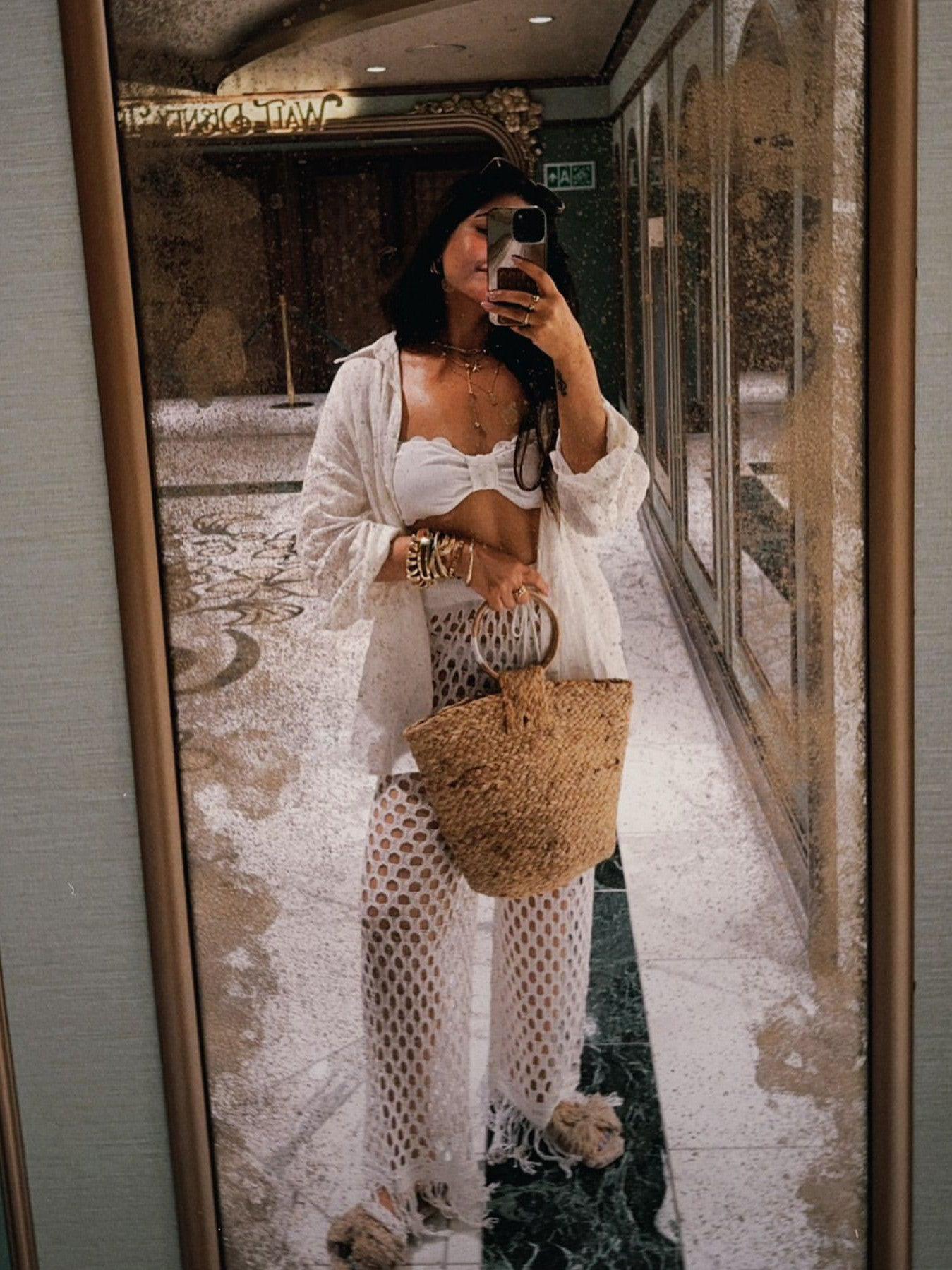 Bralette Top & Crochet Pant Coord Set